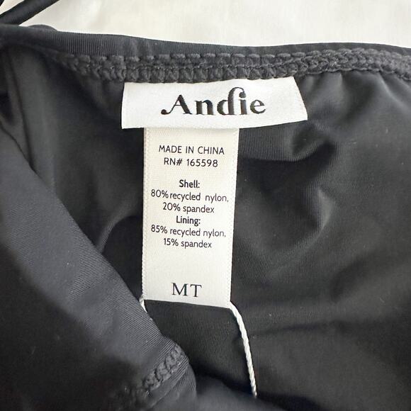 Andie The Amalfi Long Torso One-Piece Swimsuit Size Medium Black - Picture 3 of 8